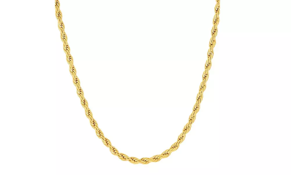 14K Gold 3mm Diamond Cut Rope Chain Necklace by Moricci - Primary Image