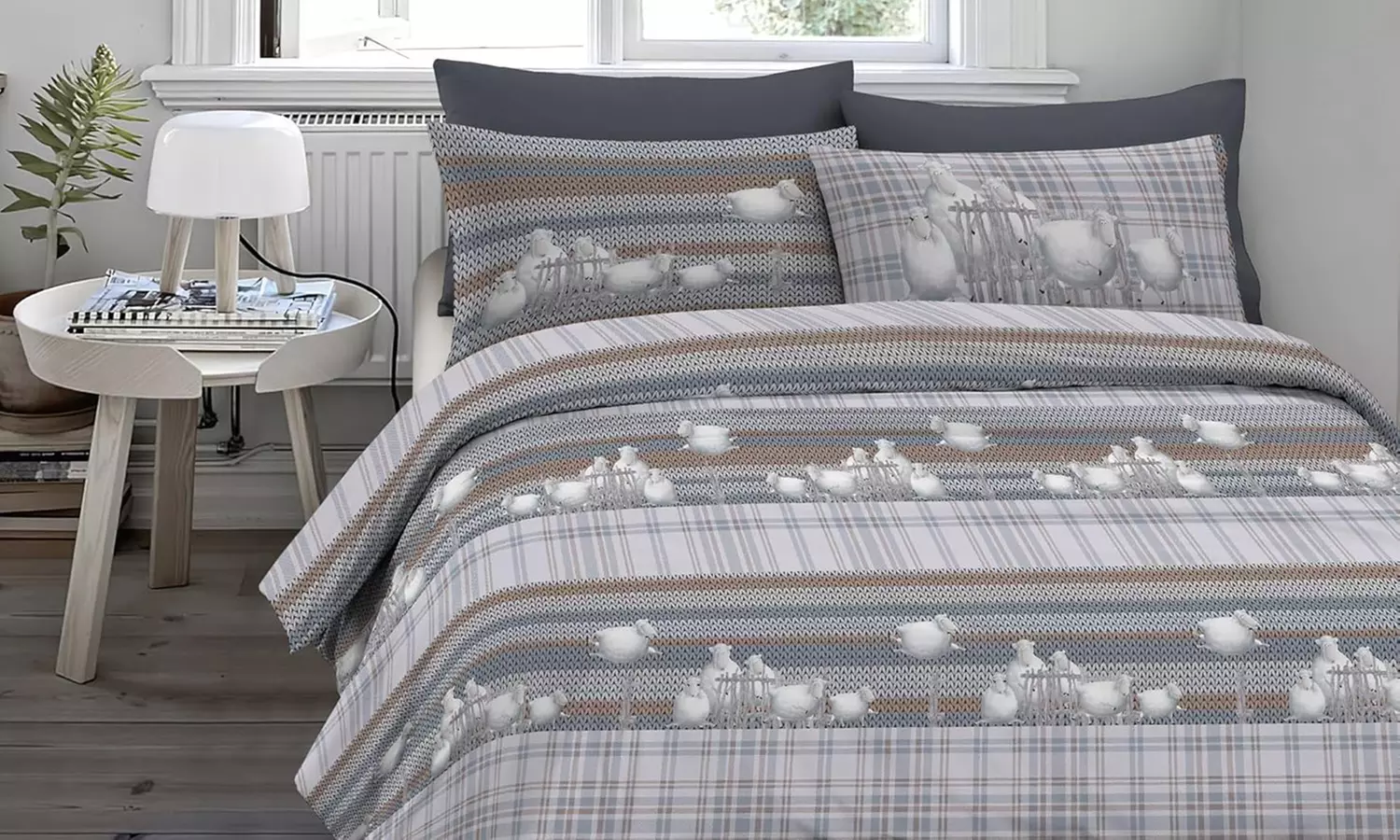 Juego de funda nórdica de franela 100 % algodón con fundas de almohada