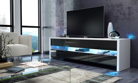 Meuble de télévision mat haute brillance avec LED