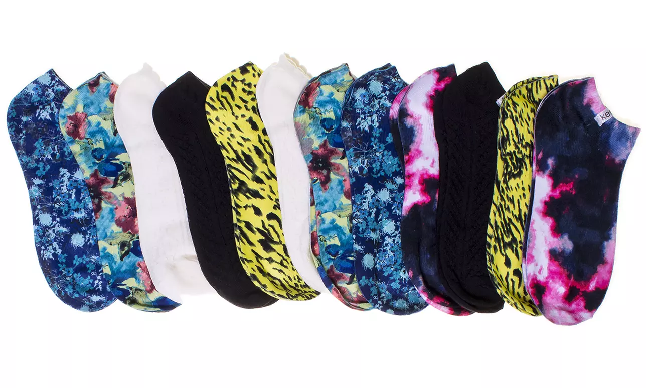 6 Pairs of Kensie Women's No-Show Socks - Primary Image
