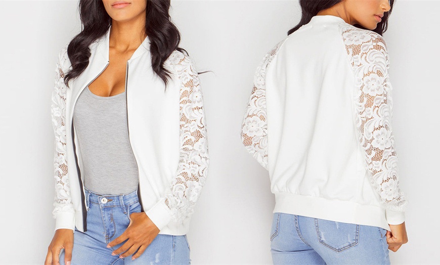 Image 3: Women's Long Sleeve Lace Hollow Out Jacket