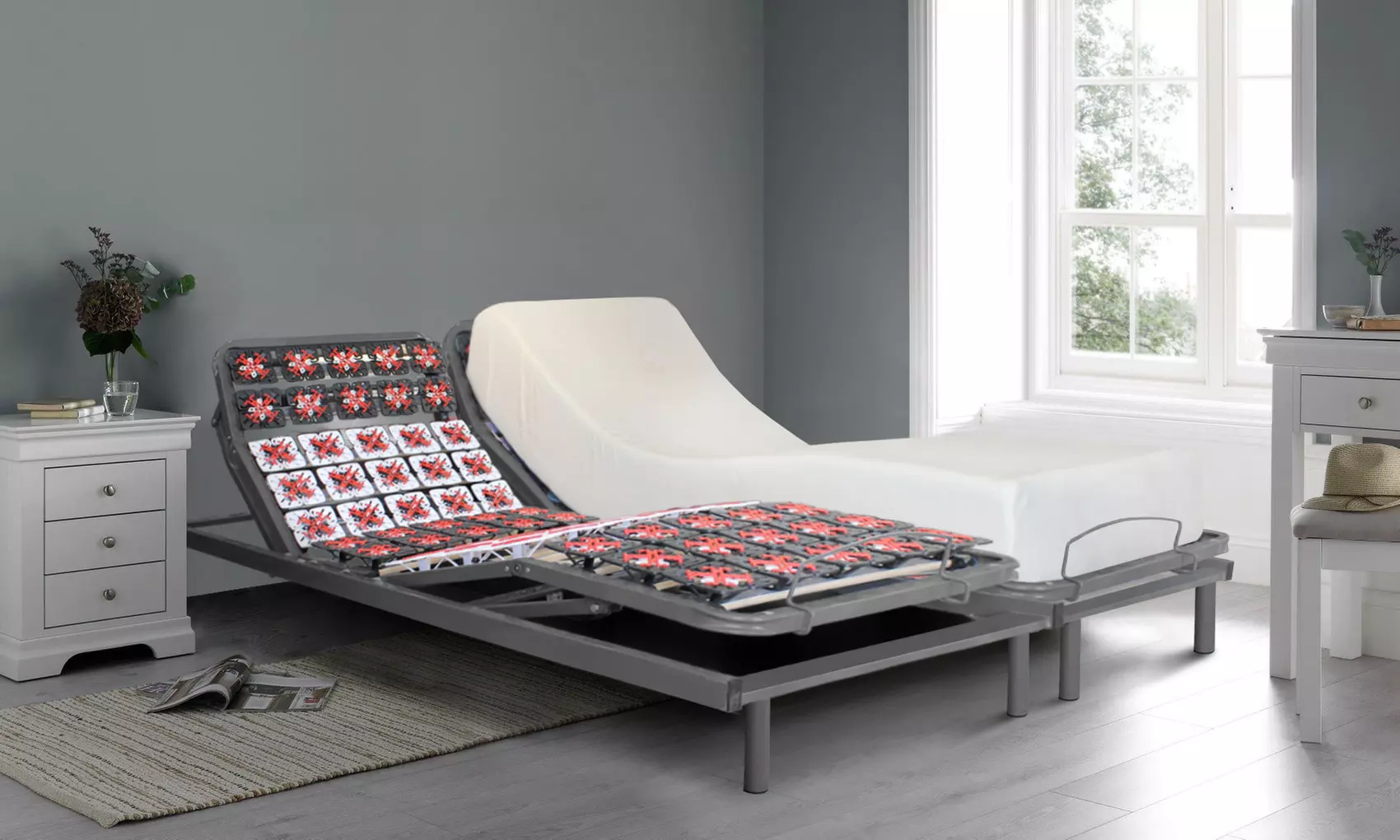 Lit électrique ''Technoflex'', matelas à mémoire de forme''Visco Dream'' en option de Sampur - Primary Image