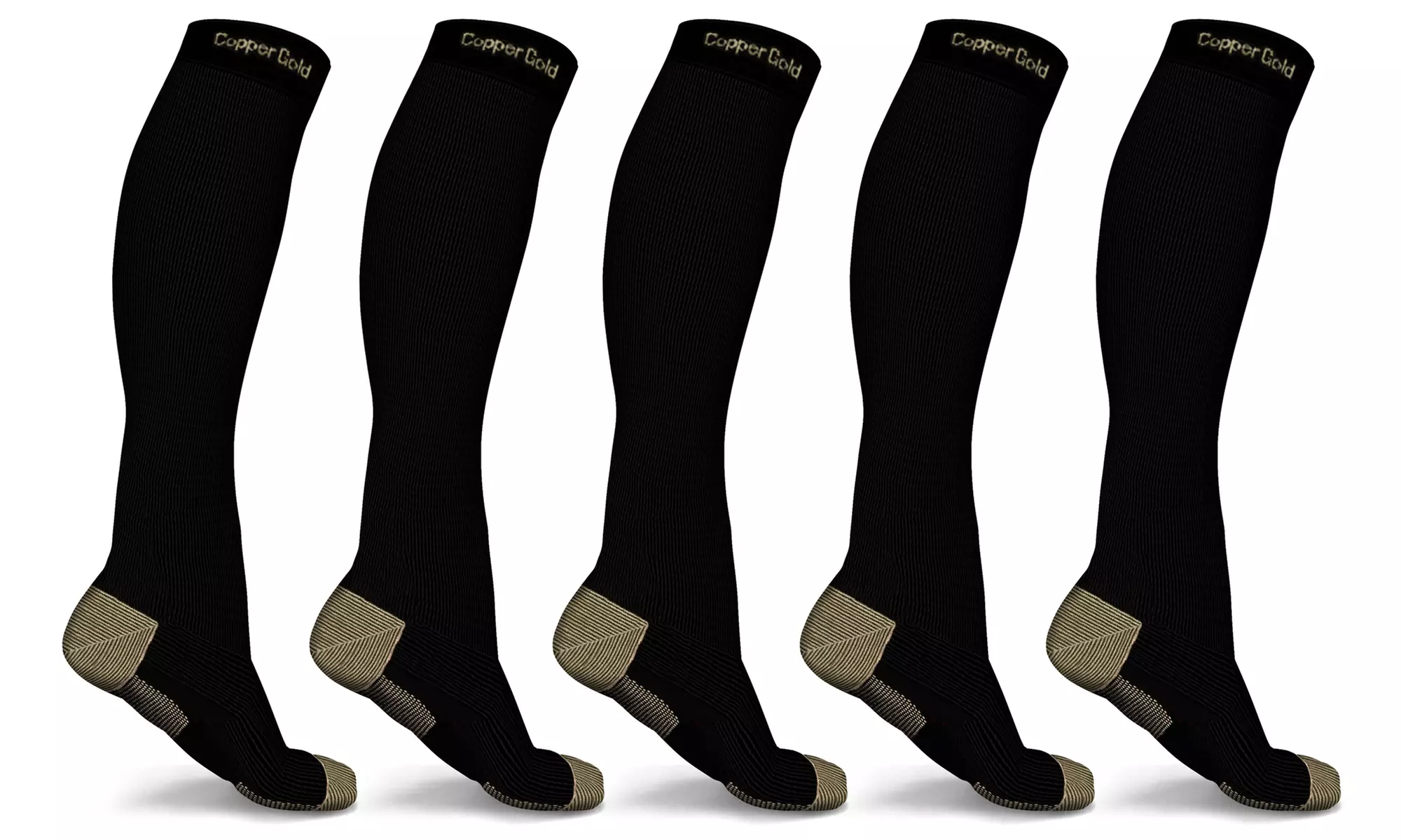 XFit Copper-Gold Premium Compression Socks (5-Pack) - Primary Image