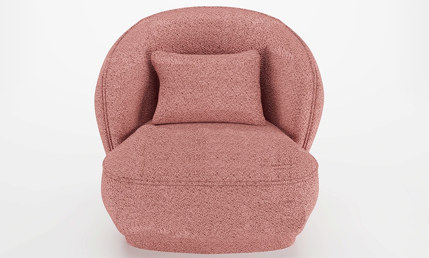 Image 1: Fauteuil "Pab" design bouclé ou tissu chenille