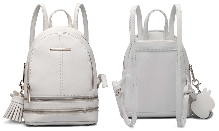 Image 2: Miss Lulu Double Zip Backpack