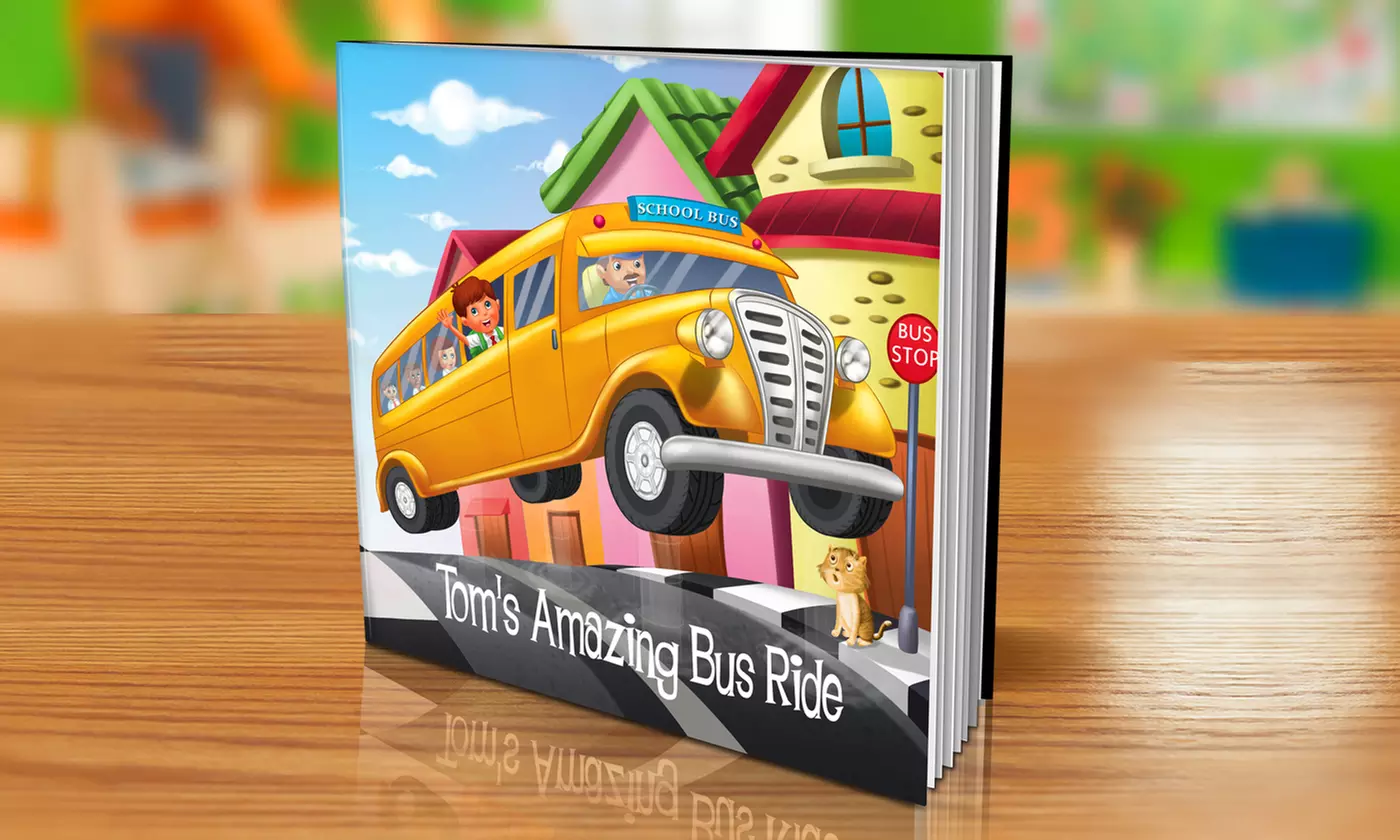 $9 or $14 for "My Amazing Bus Ride" Personalized Softcover or Hardcover Children's Book from Dinkleboo (Up to 65% Off)  - Second Medium