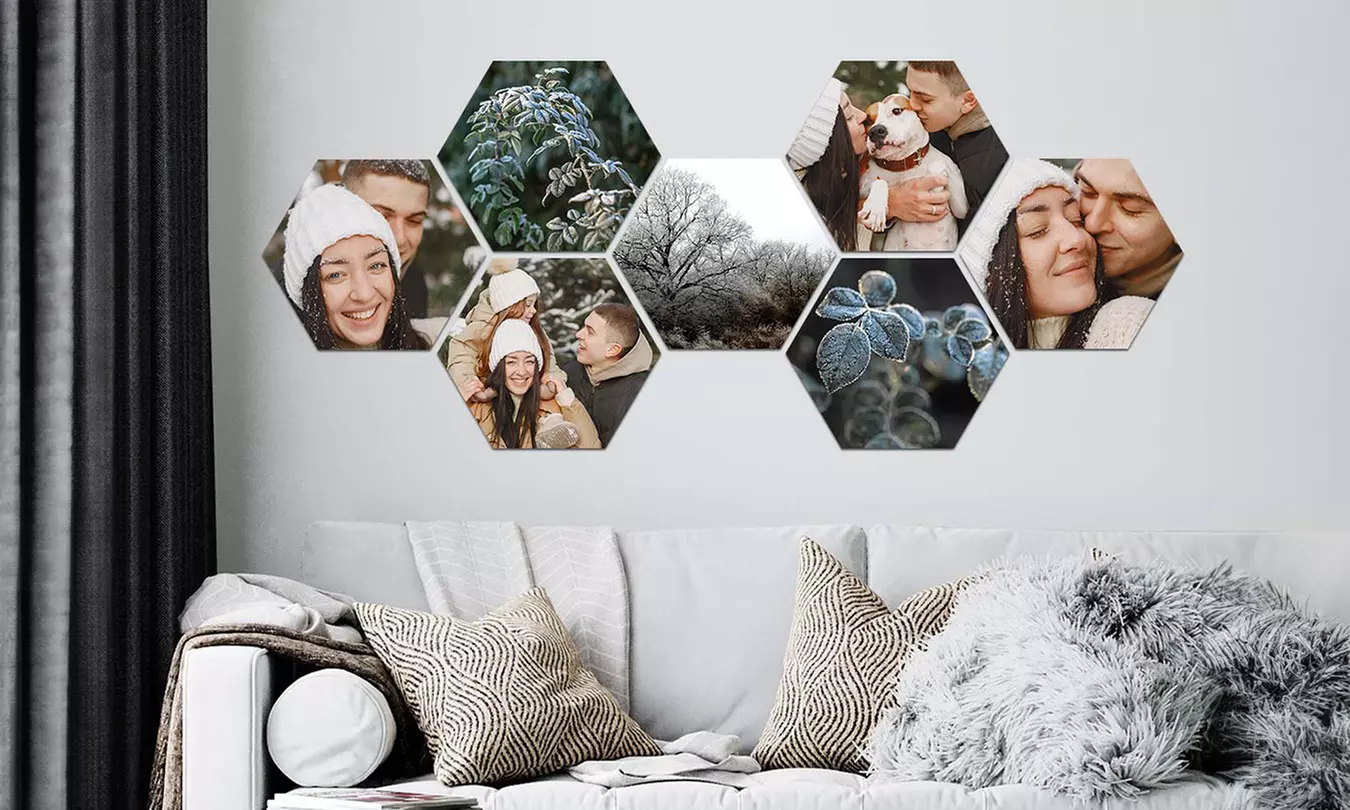 Hexagon foto´s voor aan je muur