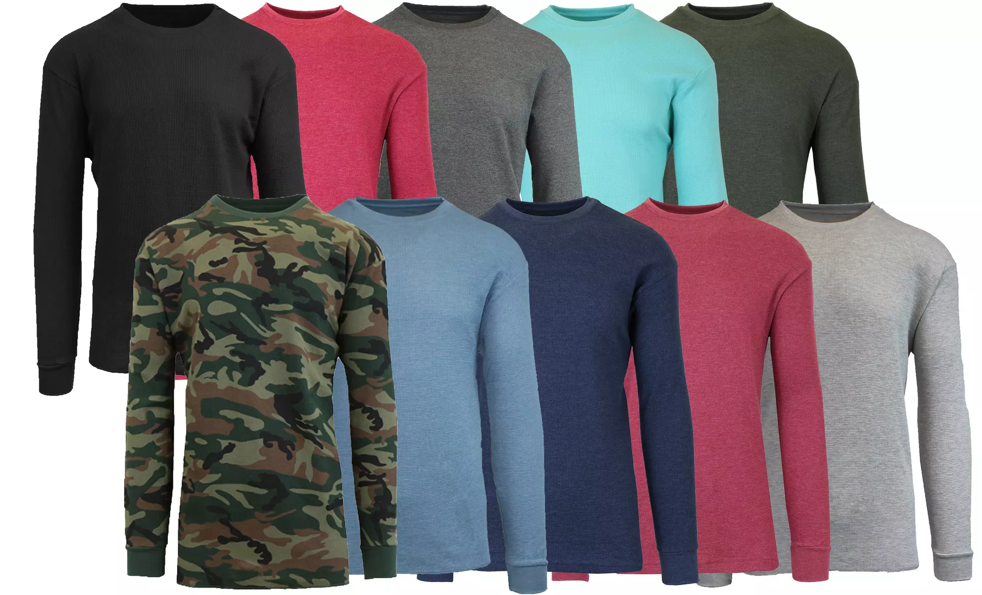 4-Pack Men's Waffle-Knit Thermal Shirts (S-5XL) - Primary Image