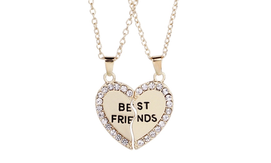 Image 6: Best Friends Split Heart Necklace