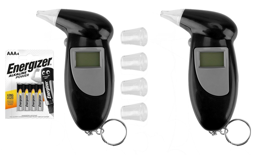 Image 5: 1 o 2 alcol test portatili con display LCD e portachiavi