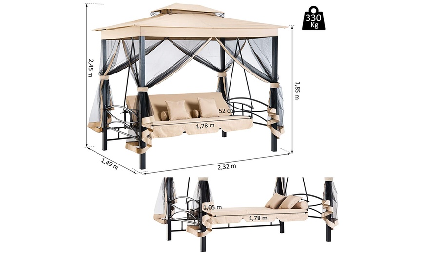 Image 7: Outsunny Swing-Chair Patio Bench