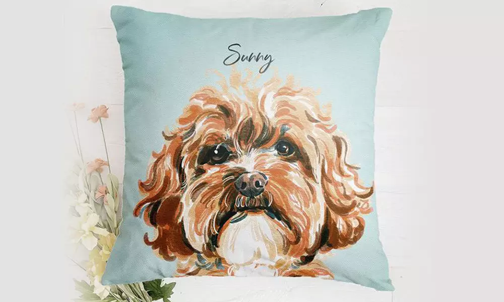 Kissen mit Haustier-Illustration