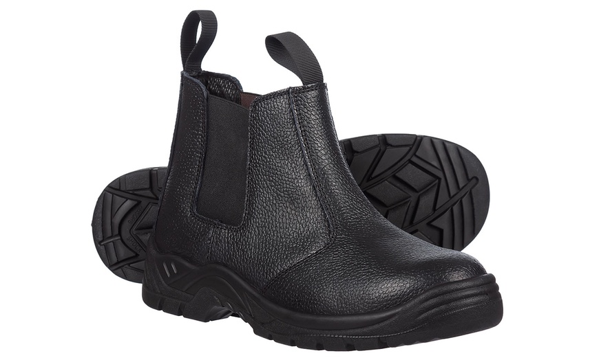 Image 3: Men's Black Slip-On Safety Boots