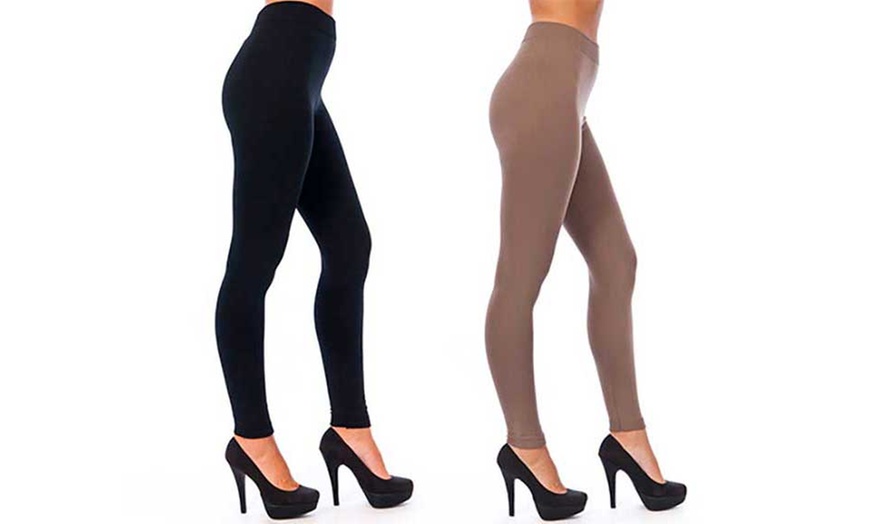 Image 11: Fleece Lined Leggings Two-Pack