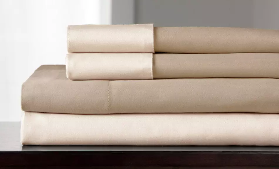 600-Thread-Count Reversible Cotton-Rich Sheet Set - Second Medium
