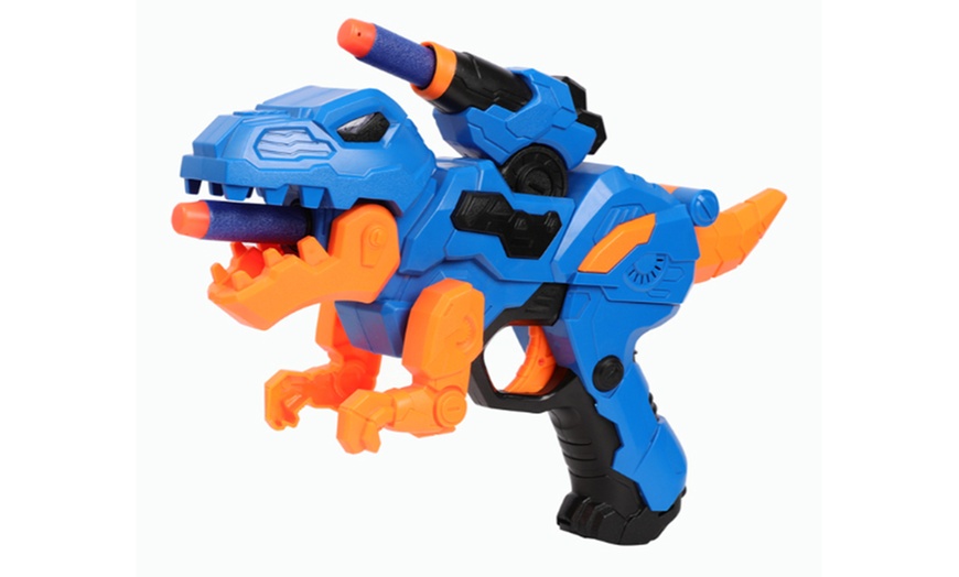 Image 2: Two Dinosaur Game Blaster Guns With Soft-Foam Darts and Targets