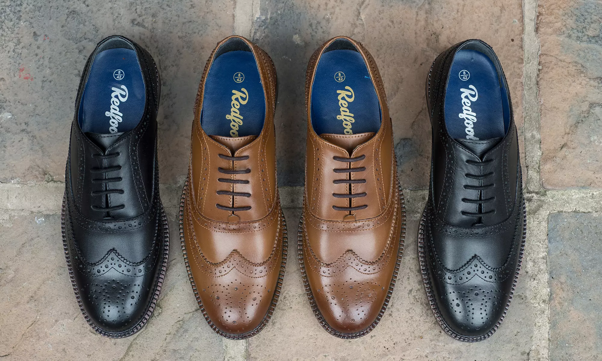 Derbies en cuir pour homme modèle Oxford de Redfoot - Primary Image