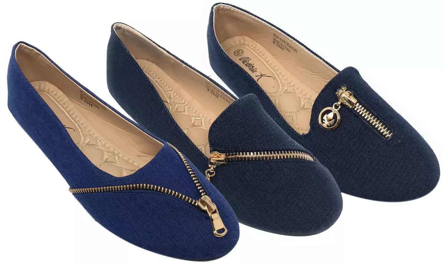 Women's Denim Flats in Medium Width - Primary Image