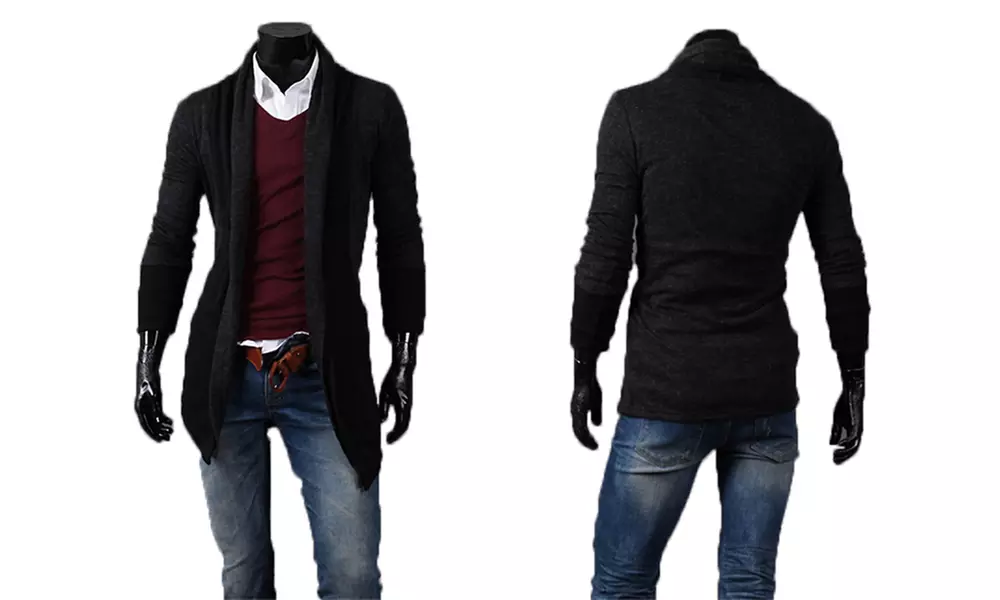 1 ou 2 cardigans longs tricotés pour homme - Image 3