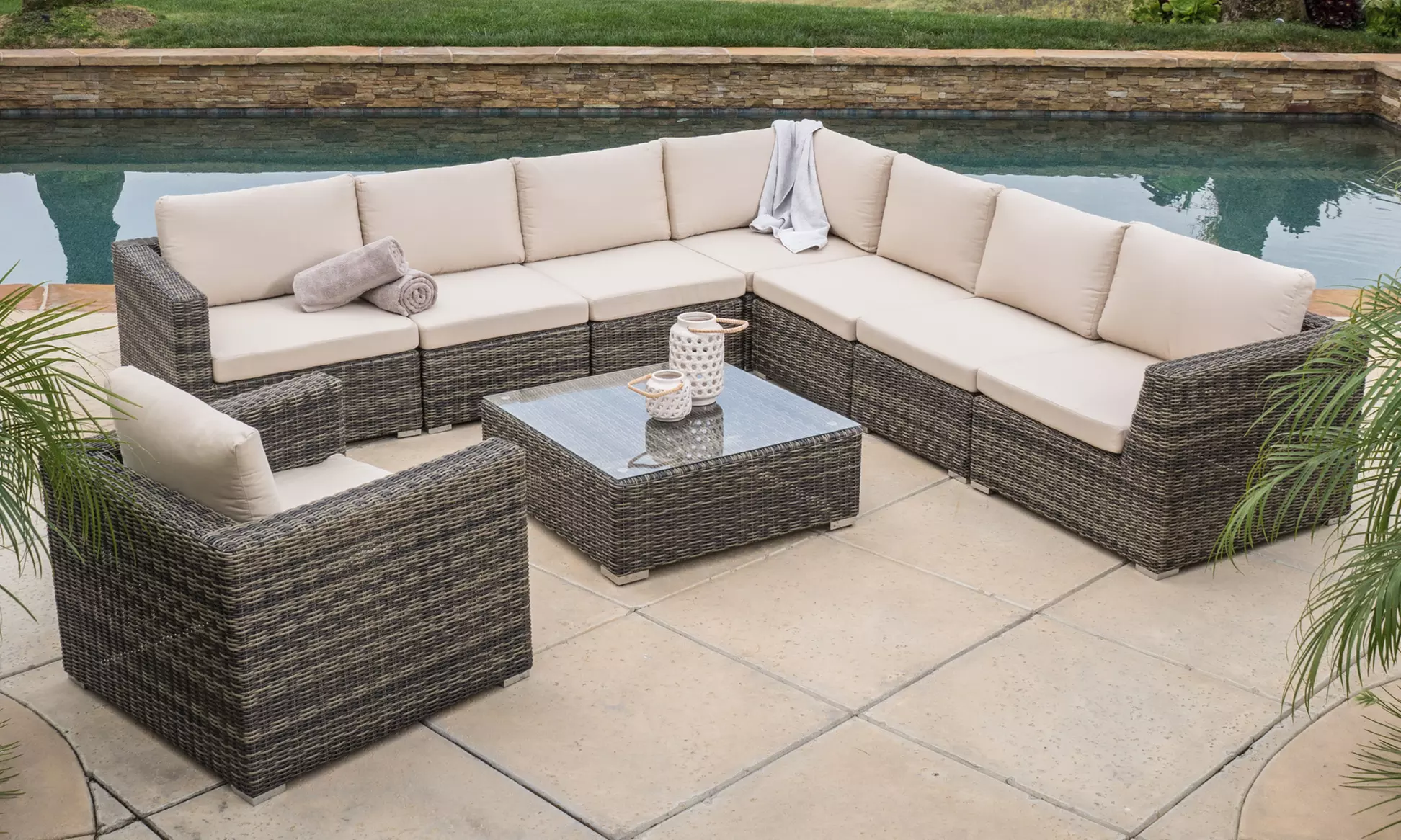 Sydney 9-Piece Outdoor Sectional-Sofa Set - Primary Image