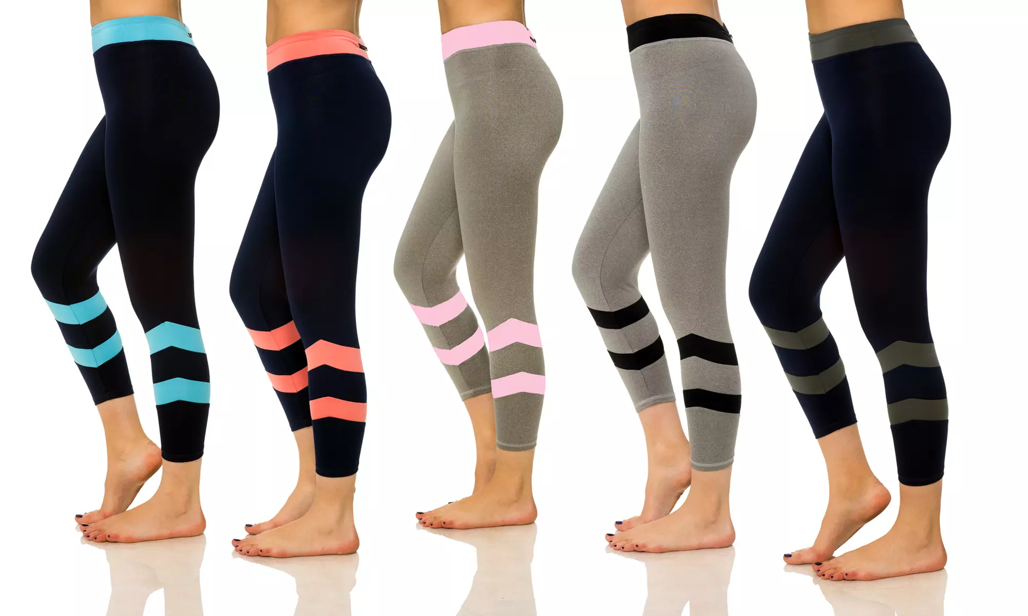 Women's Double-Stripe Capri Leggings - Primary Image