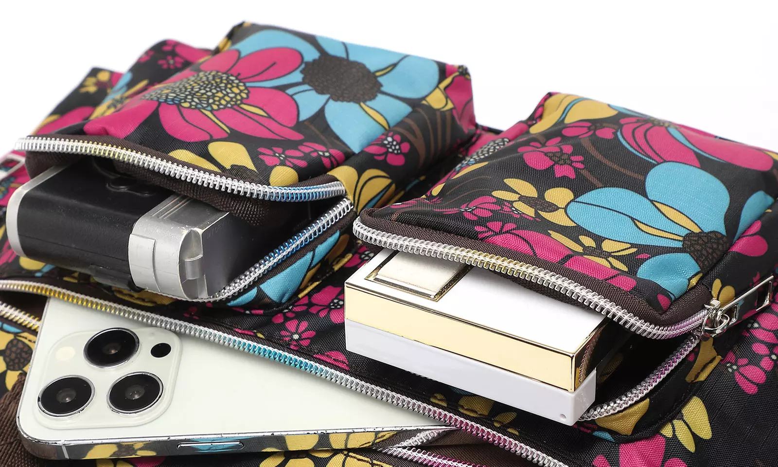 Multi-Pocket Crossbody Tote Bag