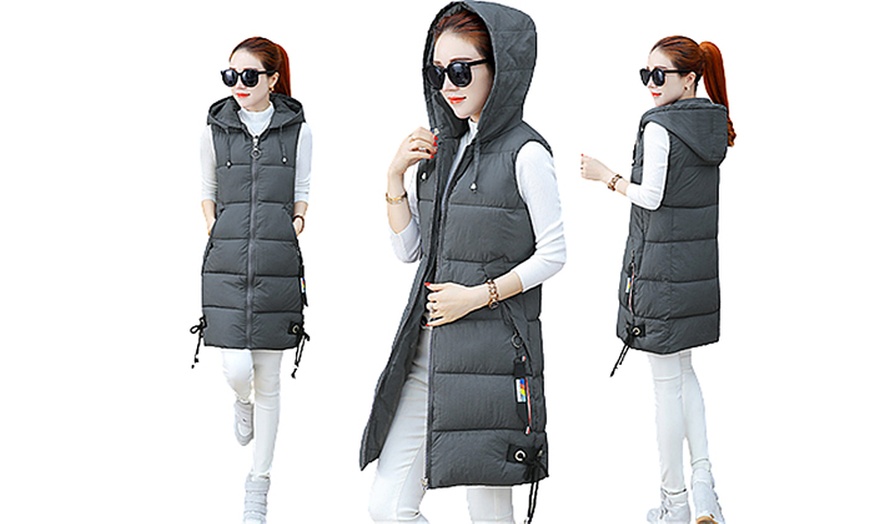 Image 5: Women's Padded Gilet Long Line Body Warmer
