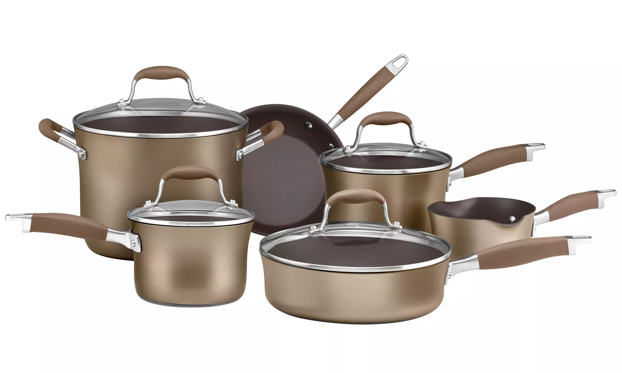 Anolon Advanced Bronze Hard-Anodized Nonstick Cookware Set (10-Piece) - Second Medium