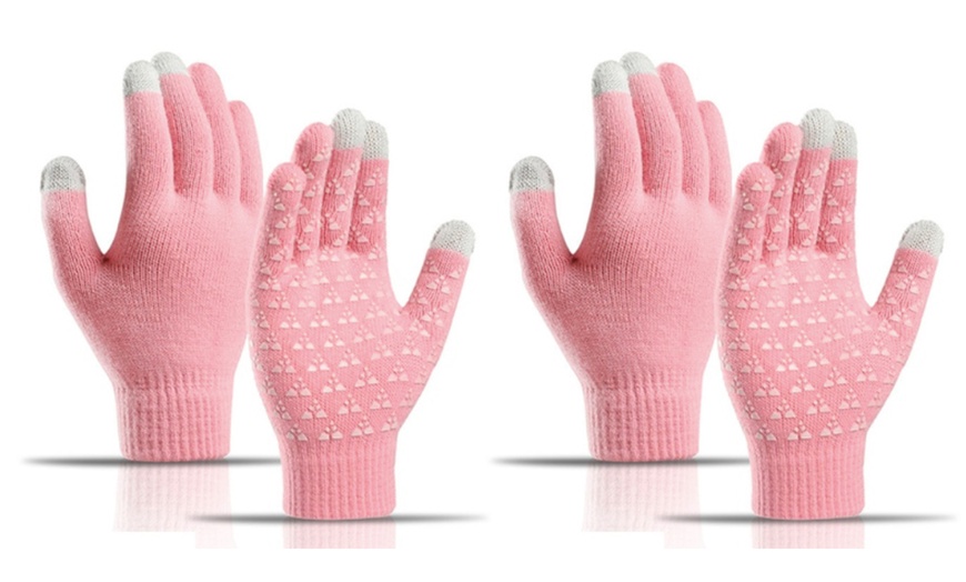 Image 12: Warm Knit Touchscreen Gloves