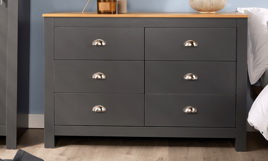 Image 3: Camden Six Drawer Bedroom Storage Chest 