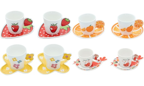 Set di 2 tazzine da caffè con piattino Casa Collection, disponibili in varie fantasie