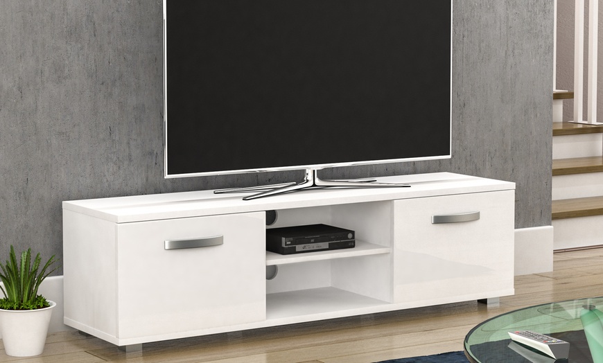 Image 12: Vida Designs Cosmo Two-Door TV Unit with Optional LED