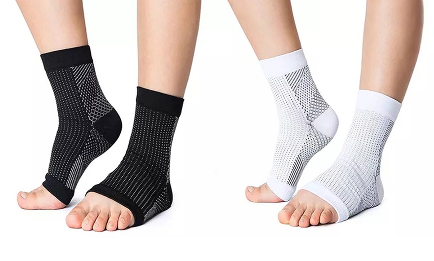 Image 7: Chaussettes de compression anti-fatigue ouvertes aux orteils