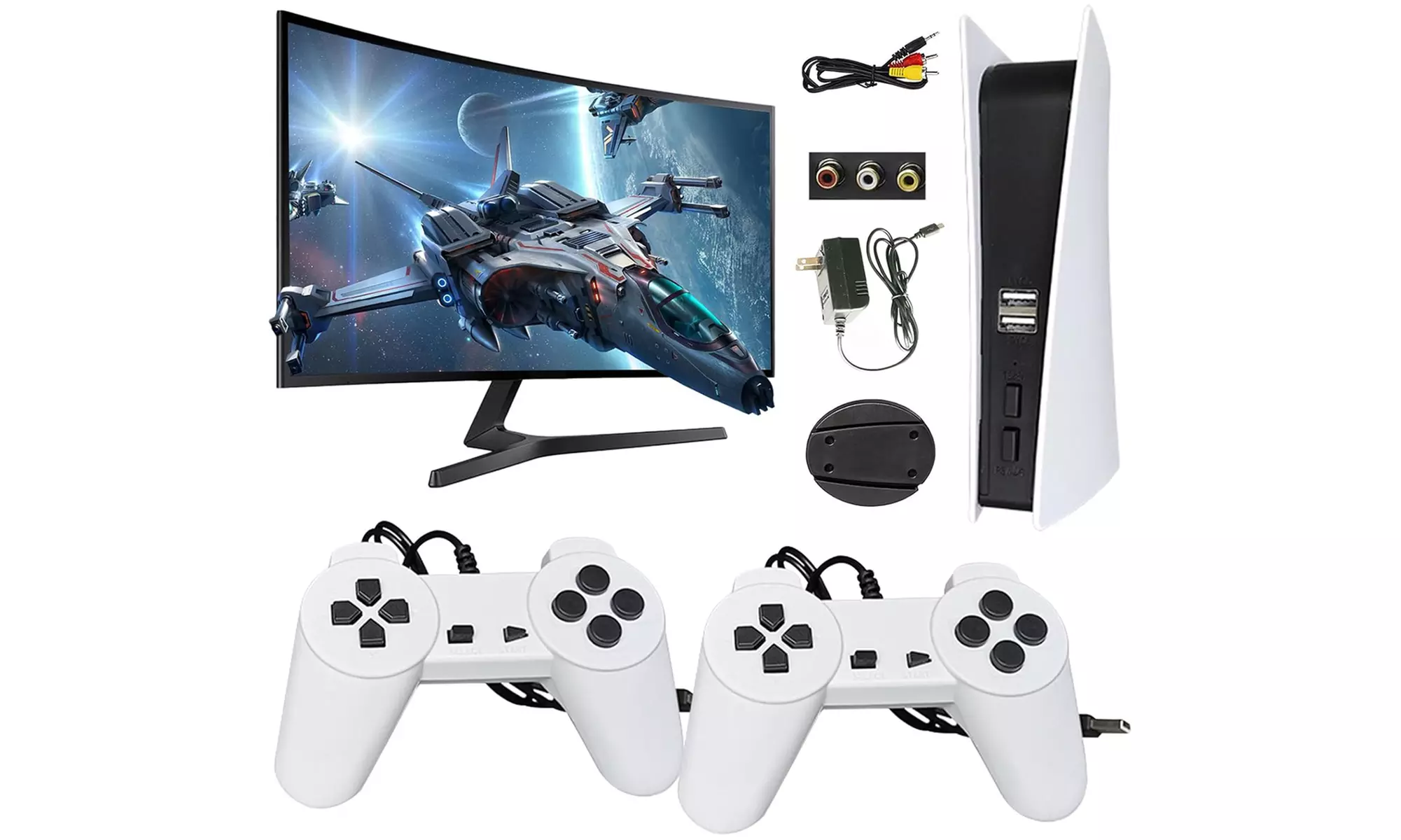 Retro videogameconsole met meer dan 200 geïnstalleerde spellen