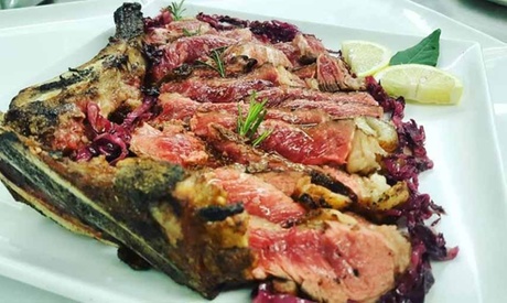 Menu con tris di tagliata e vino