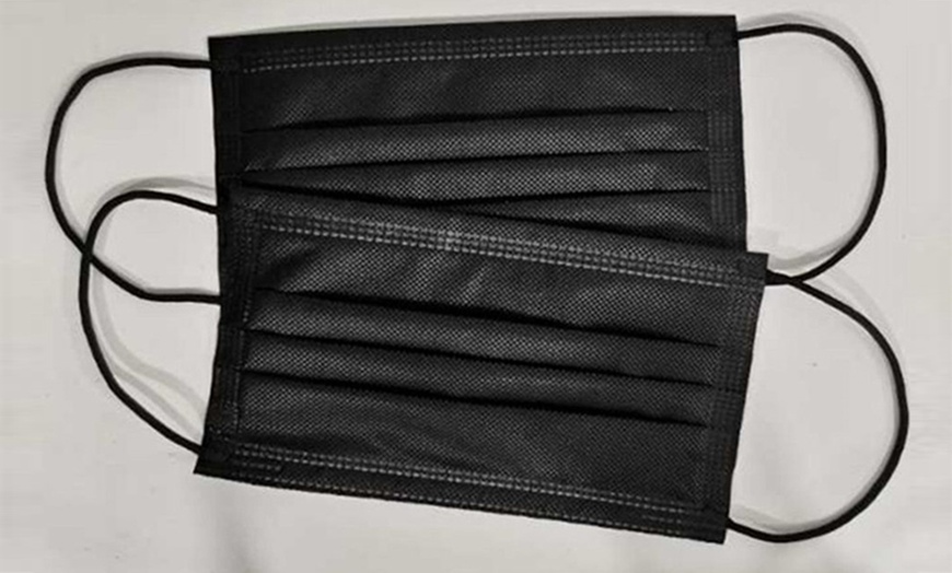 Image 1: Disposable Black Face Masks