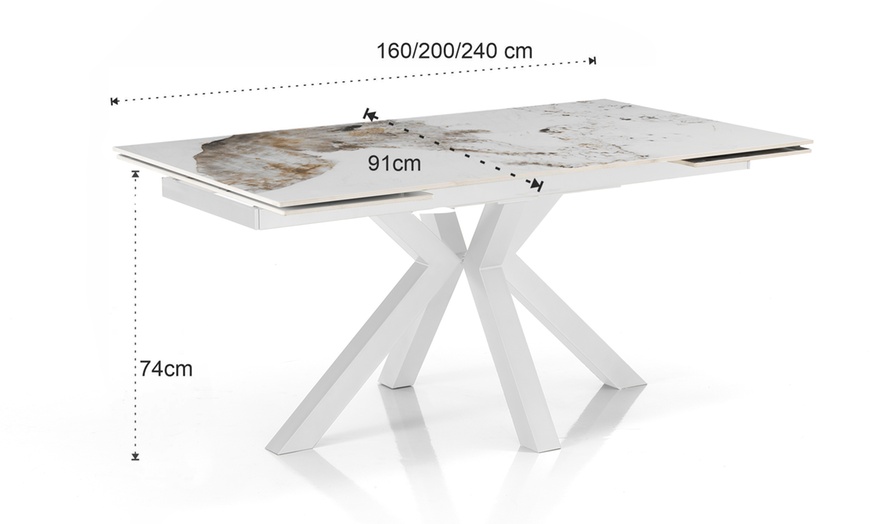 Image 24: Tomasucci ausziehbarer Esstisch Hut, Jorum oder Tychi Onice White