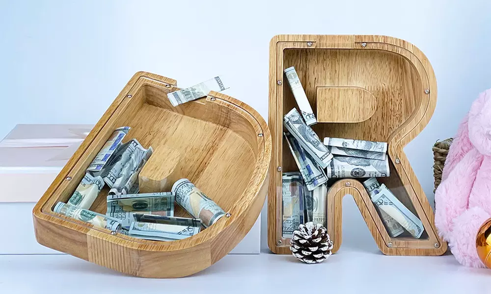 Wooden Piggy Bank by Justyling