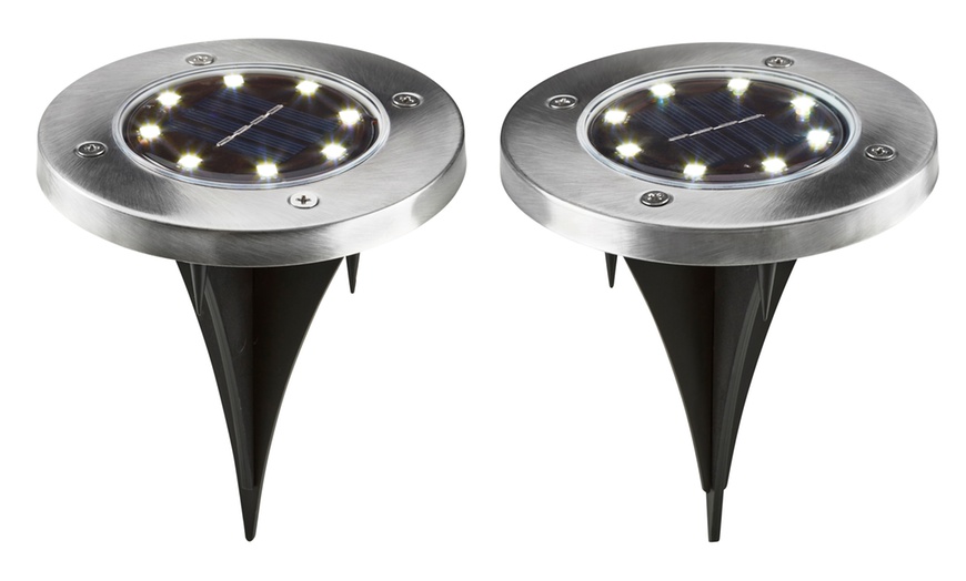 Image 3: 8-LED Solar Deck Lights