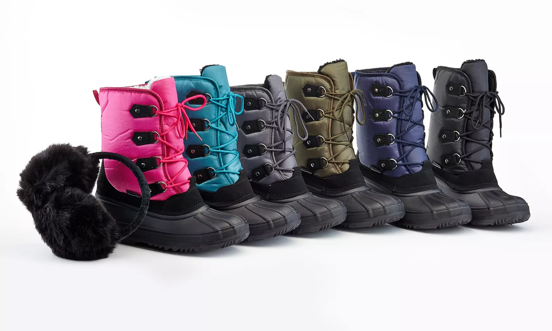 Snow Tec Women's Waterproof Snow Boots with Free Earmuff (Sizes 7 & 11) - Primary Image