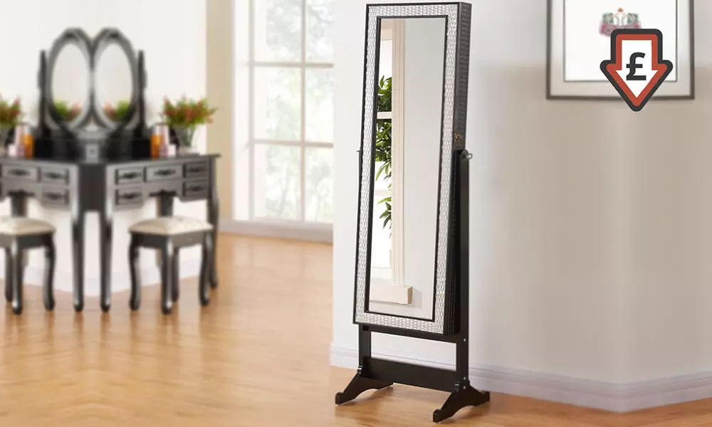 Full Length Mirrored Jewellery Cabinet for £69.98 With Free Delivery (70% Off) - Primary Image