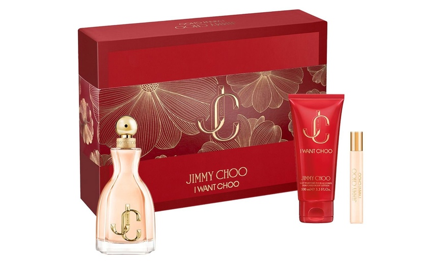 Image 1: Jimmy Choo I Want Choo Gift Set; EDP 100ml, 7.5ml & Body Lotion 100ml