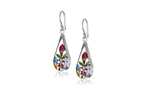  Pressed Flower Teardrop Earrings 