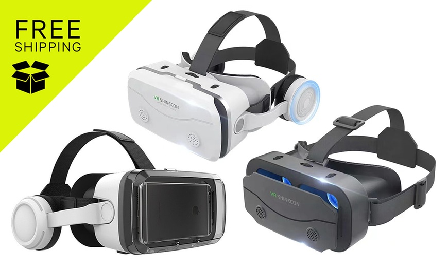 Image 1: 3D VR Box Glasses Virtual Reality Headset Bluetooth Headphone