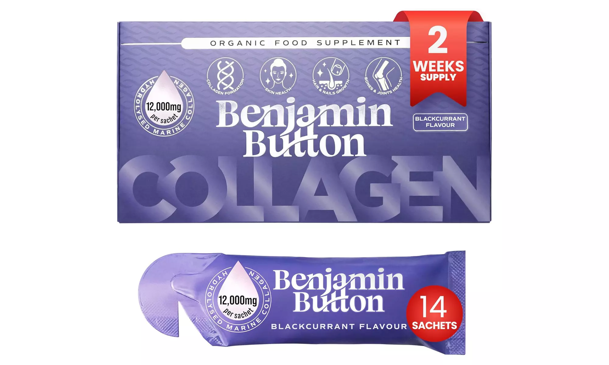Collagène marin liquide 12,000mg, Benjamin Button