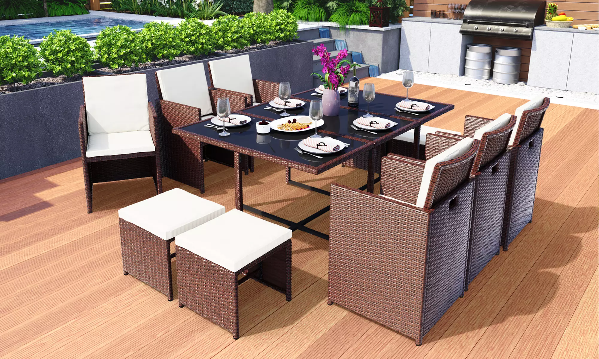 Polyrotan tuinset 'Vegas' van het merk Swing & Harmonie