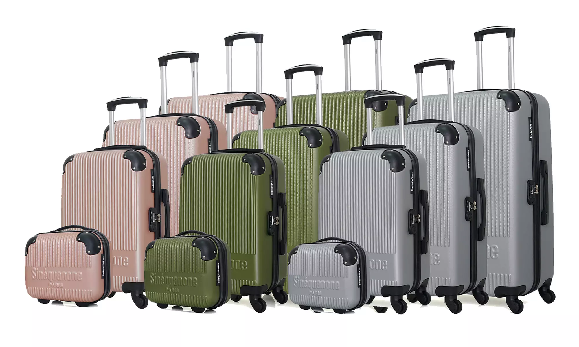 Lot de 4 bagages avec coins renforcés, coloris au choix - Primary Image