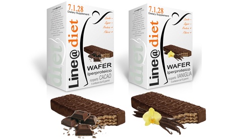 Fino a 40 confezioni di wafer iperproteici Line@Diet, disponibili in 2 gusti