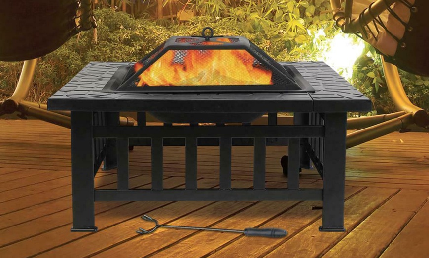 Image 5: Three-in-One Fire Pit, Barbecue Grill and Ice Bucket