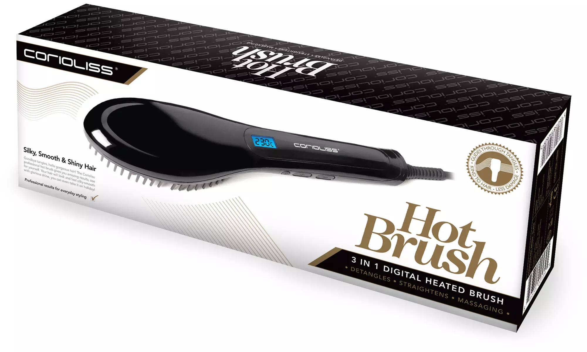 Corioliss Glättbürste mit Massageborsten und automatischer Abschaltung - Second Medium
